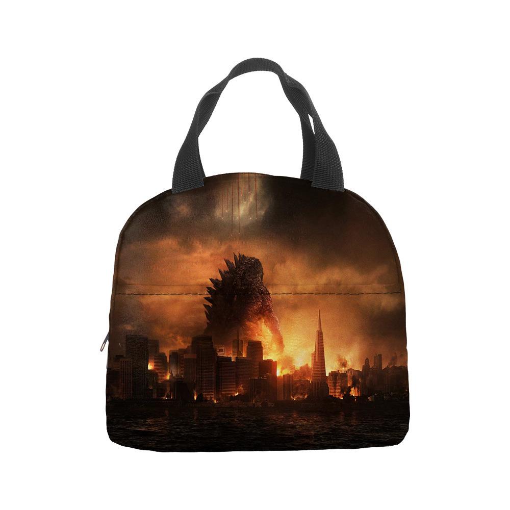 Godzilla Vs Kong Anime Lunch Bento Insulation Tote Bag Godzilla Vs King Kong Hand Ice Bag