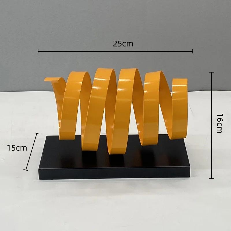 Metal Handicrafts Geometric Hollowed-out Spiral Ornament Three-dimensional Metal Figurine Home Decoration Accessories