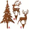 Home Decoration Tree and Deer Metal Garden Stake, Vintage Rustic Style Outdoor Yard Decorations,  Sculpture Ornaments Gift