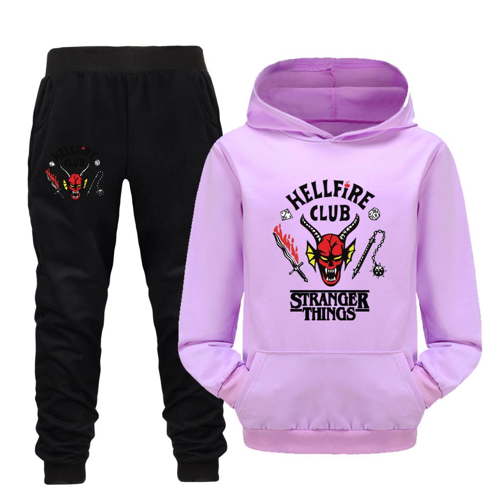 Children's Hooded Sweater Casual Suit Fashionable Loose Clothing Sets Girls