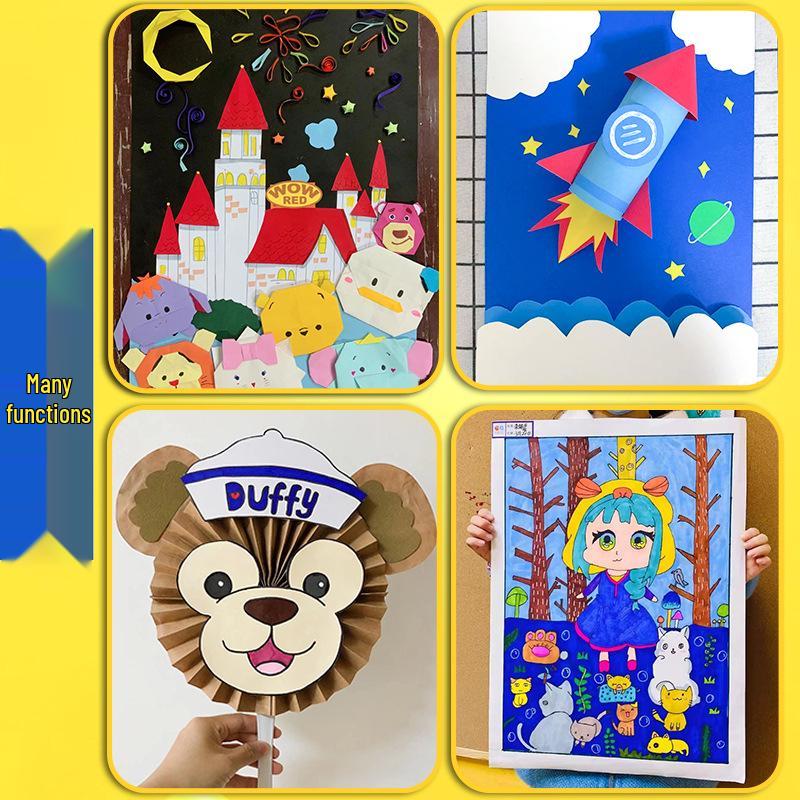 300 Sheets A4 8K Kraft Cardstock: Colored Handmade Paper for DIY & Kindergarten Crafts