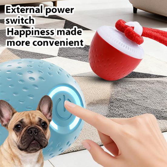 Interactive Dog Toy Ball Pets Electric Ball with Ropes Automatic Moving And Rolling Pet Toy for Small Medium Large Dogs Daily Training And Exercise