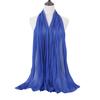 Women Turban Large Size Long Scarf Satin Crepe Fabric Breathable Soft Sheen Headscarf Vacation Photography Sun Protection Shawl