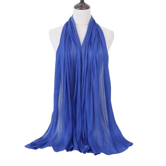 Women Turban Large Size Long Scarf Satin Crepe Fabric Breathable Soft Sheen Headscarf Vacation Photography Sun Protection Shawl