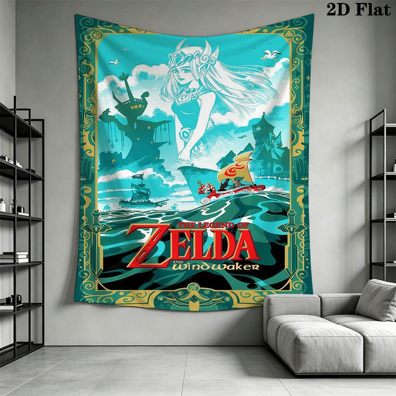 Link'S Epic Journey Zelda Adventure Tapestry Fashion Print Background Cloth Soft Wall Covering Decoration Atmospheric Background Cloth