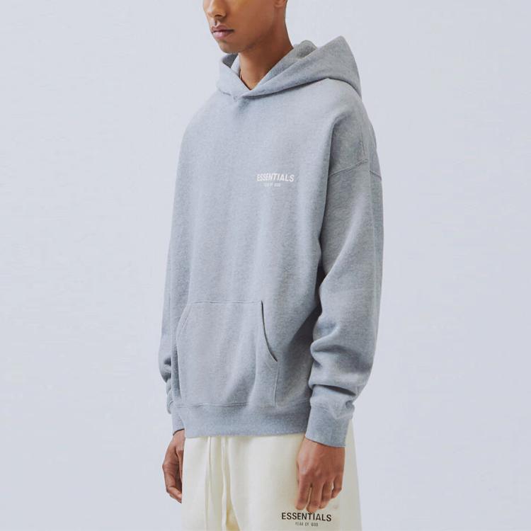 Fear of God Essentials FW19 Pullover Hoodie Men Hoodies Gray 0192250500051004