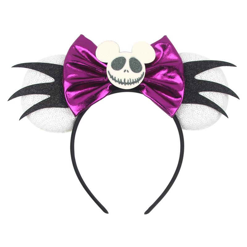 Disney Mickey 3.3"Velvet Ears Headband For Girls Soft Bow Hairband Halloween Festival Party Christmas DIY Hair Accessories