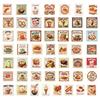 10/30/50pcs Retro Food Cake Noodle Cartoon Stickers Aesthetic Decals Waterproof DIY Fridge Laptop Vintage Decoration Sticker