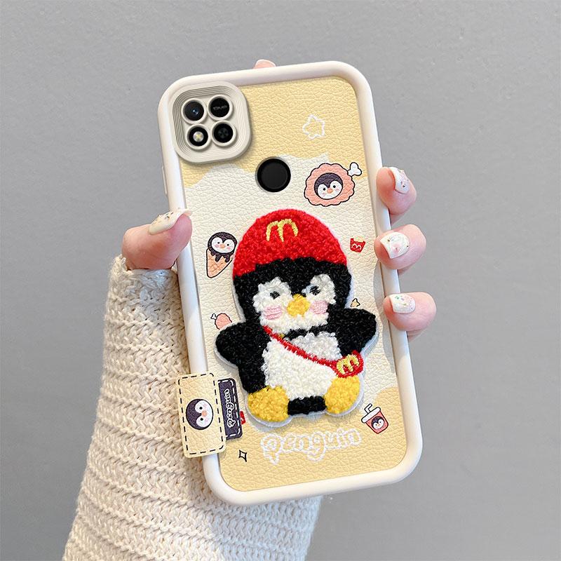 KEYSION Cartoon Cute Plush Embroidery Case for Redmi 10A 9A 9C with Lanyard Silicone Shockproof Phone Cover for Xiaomi Redmi 9C 10A 9A