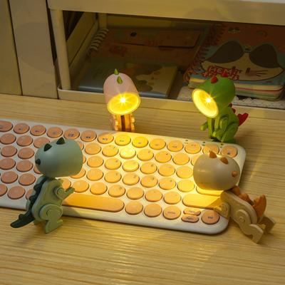 Lampada da dinosauro a forma di cartone animato con arti flessibili, aspetto adorabile, lampada da notte per protezione degli occhi di dimensioni mini, senza sfarfallio