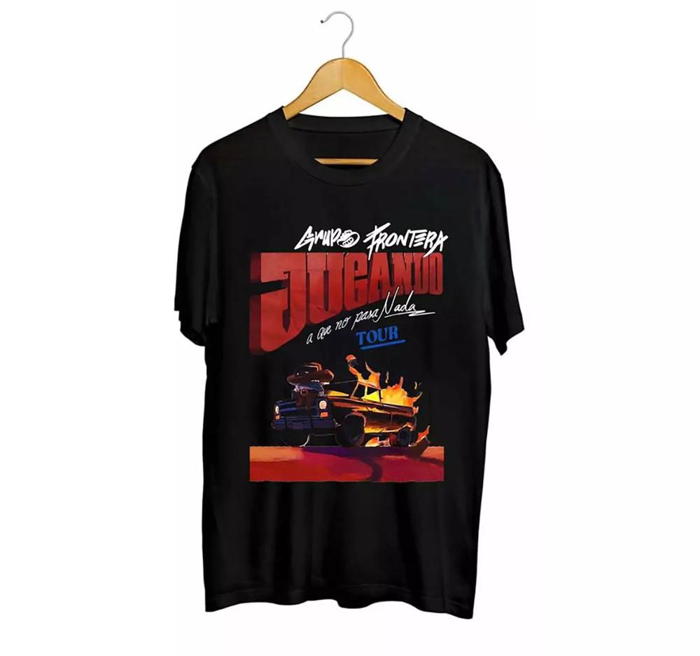 Grupo Frontera Jugando Tour 2024 Unisex Cotton TShirt Full Size S2345XL Unisex T-Shirt L
