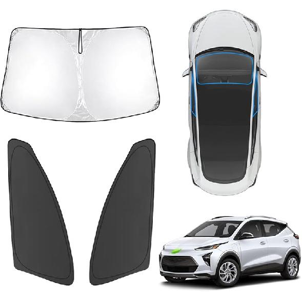 Karltys 3PCS Front And Side Windshield Sun Shade For 2015-2024 2025 Jeep Renegade, Reflective Window Sunshade Fit Renegade, Foldable Sun Shield Sun