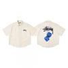 Stu American Style Waffle Print Oversized Long Sleeve Tee Men Winter Casual Wear
