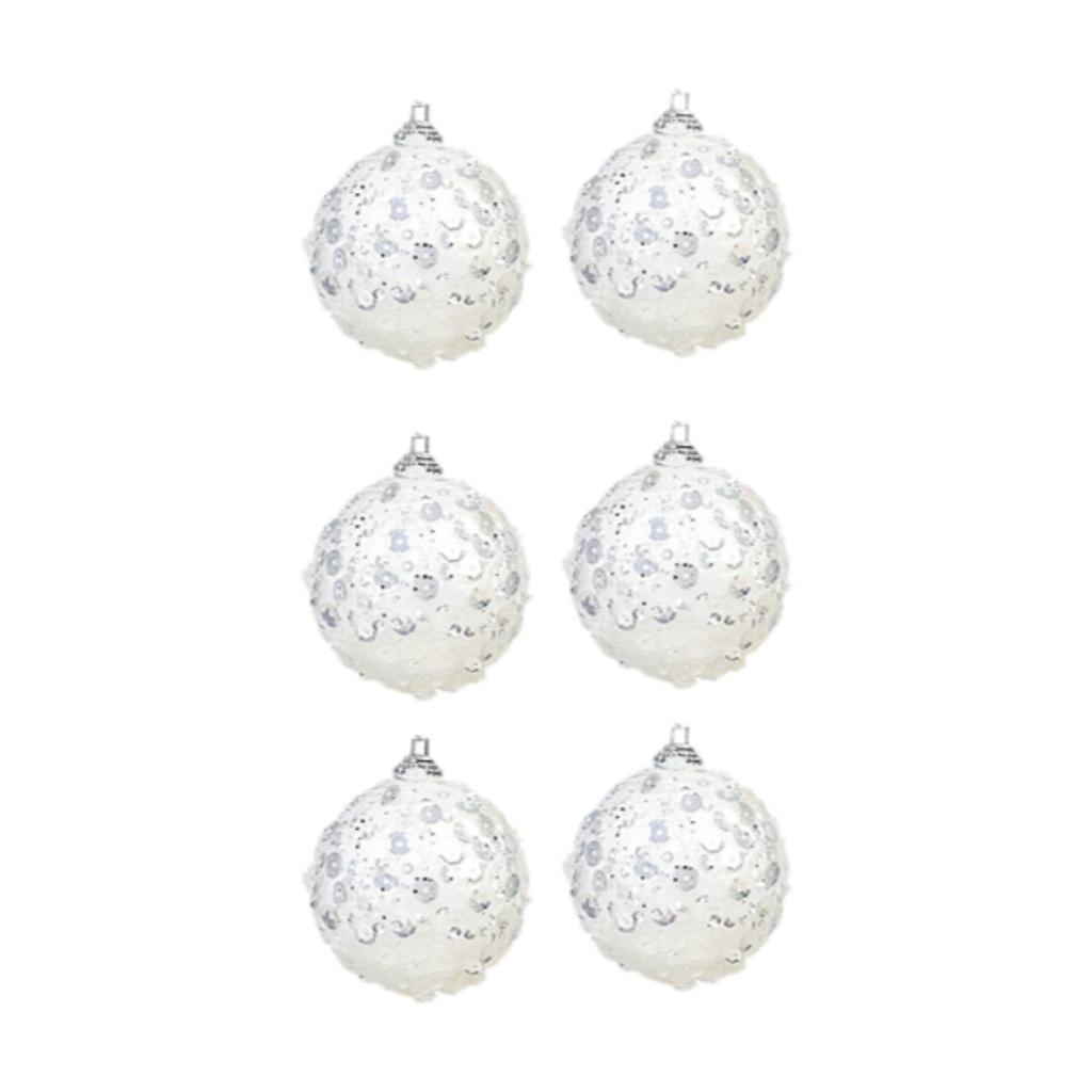 Set of 6 Christmas Ornaments for Tree, DIY Hanging Balls 5.5cm