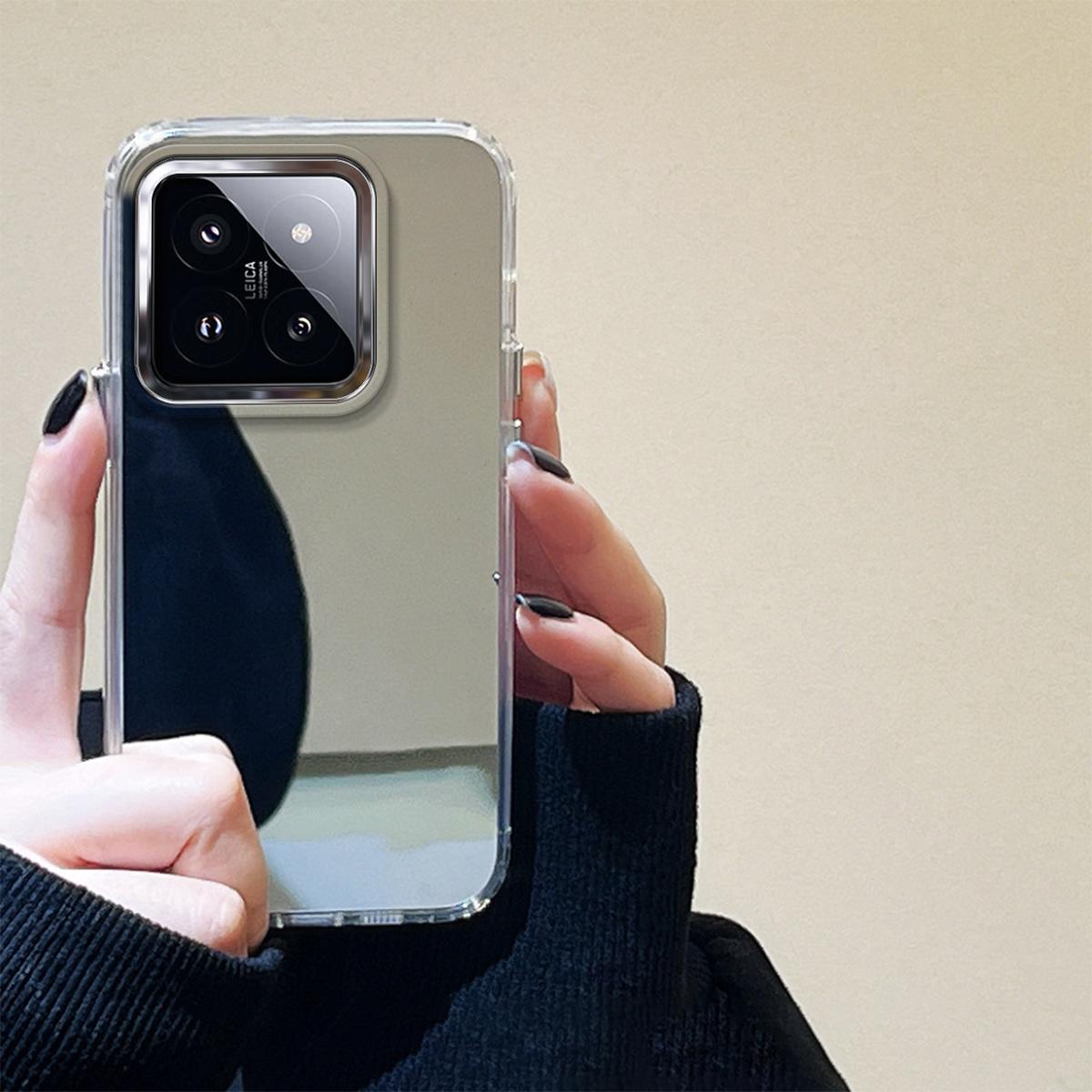 

Модный чехол с гальваническим покрытием для зеркала для макияжа Xiaomi 14 Pro, противоударный чехол из ТПУ, бампер для телефона, чехол Funda Cover