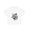 Black T-Shirt With Leopard Print And Let Your Wild Text For Casual Wear