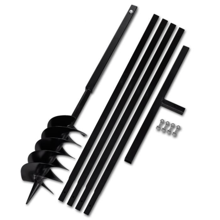 VidaXL Soil Auger with Handle 150 Mm and 5 M Extension Tube Steel