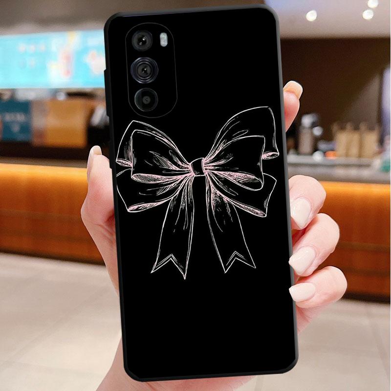 Pink Bow Tie Funda Phone Case For Motorola Edge 50 40 Pro 60 50 40 30 Ultra Neo Fusion Moto G Play G Stylus G Power G