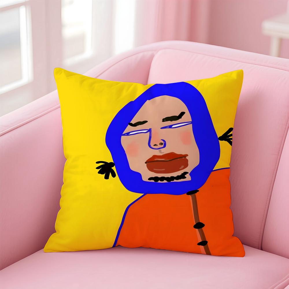 Funny Funny Characters Cushion Cover Pillow Case Soft Skin Friendly Fabric Concealed Zipper