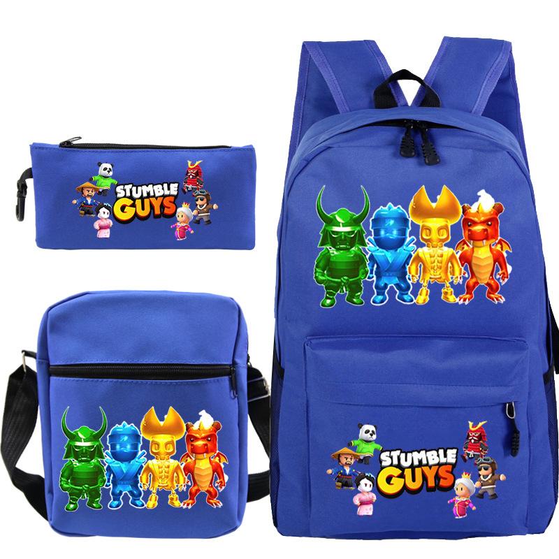 Game Merchandise Printed Children'S Schoolbag Set Teen Backpack Three-Piece Set