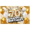 70th Birthday Photo Backdrop Gold Frame 70th Birthday Party Banner 70th Birthday Backdrop Typography For Banquet Hall