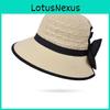 Summer Straw Hat For Women With Butterfly Knot Large Brim Sun Protection For Outdoor Travel