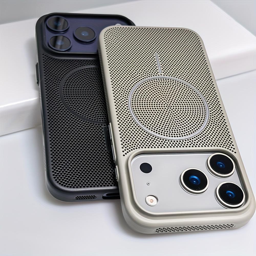 Oddychający Etui na Telefon z Magnesami Magsafe Dla iPhone 17 16 15 14 13 12 Pro Max 16 Plus 17Pro Pokrowiec z Odprowadzaniem Ciepła