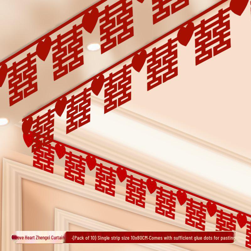 Xi Character Wedding Decoration Set: Bride's Room Hanging Ornaments