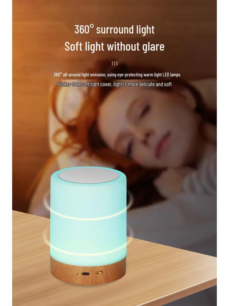 Nachtlicht mit Touch-Steuerung: Nachttischlampe zum Füttern des Babys & für entspannende Atmosphäre mit farbigem, weichem Schein