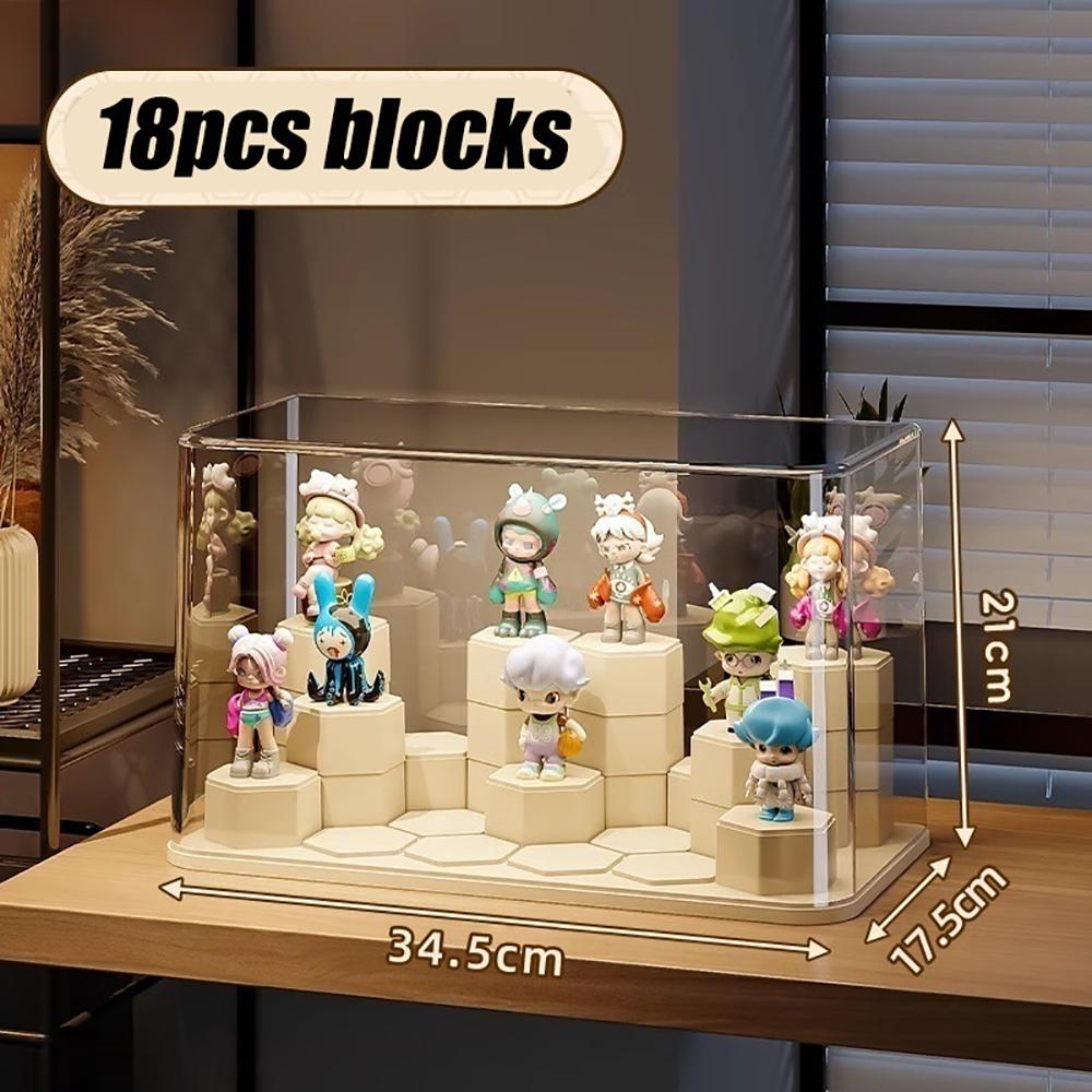 2026 Blind Box Display Stand, Block Toy Display Organizer Modular DIY Transparent Dustproof Acrylic Block Display Cabinet