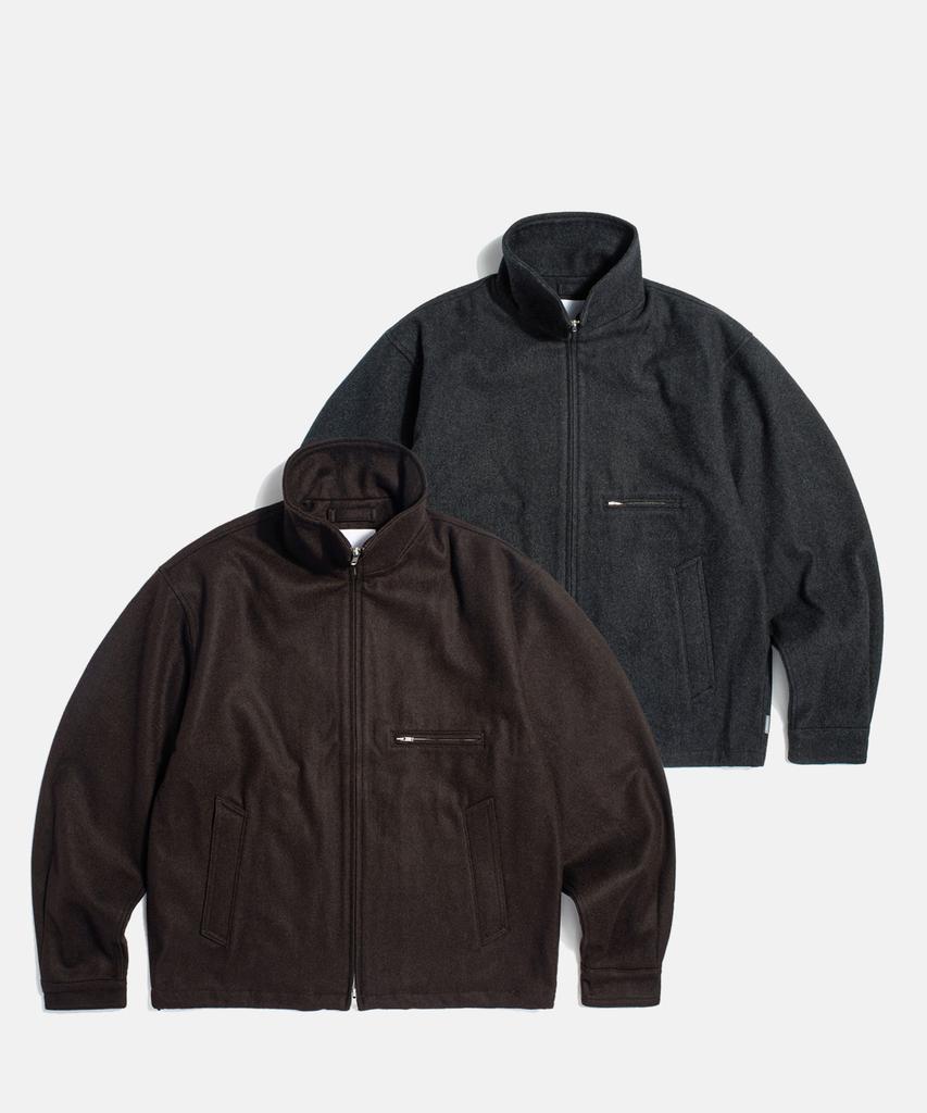 Espionage Wool Blend Track Blouson Dark Brown