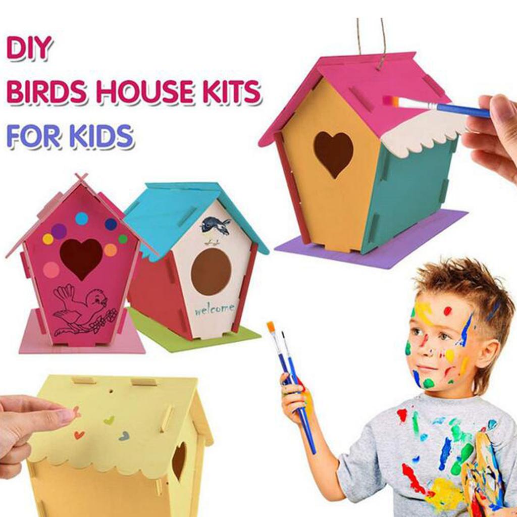 Hölzerne Heimdekoration DIY handbemaltes Kunsthandwerk Vogelhaus-Set 30ML