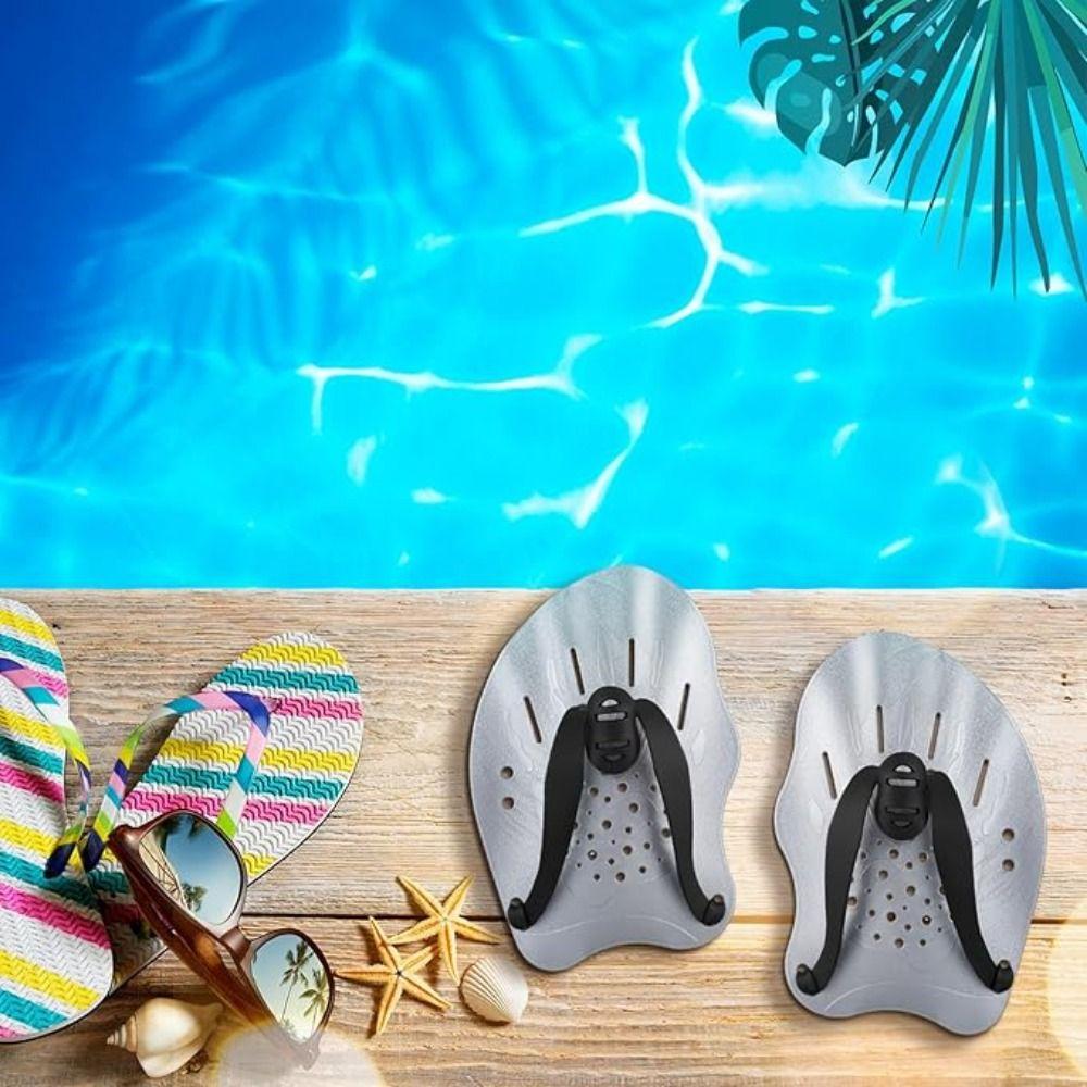 Silicone Straps Swimming Paddles Profession Hands Adjustable Swim Paddles Hand  Pool Exercise