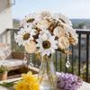 1/4PCS Artificial Flowers Silk Holding Sunflower Valentine's Wreath Wedding Brial Bouquet Home Room Arrangement Vase Sill Decora