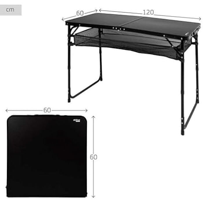 Skládací stoly - AKTIVE - 120 x 60 cm - Hliník - Výškově nastavitelné - Protiskluzové