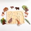 Children's Toy Animal Jigsaw Puzzle Hand Grab Panel Early Education Puzzle Block Matching Cognitive Wooden Jigsaw Puzzle Stack