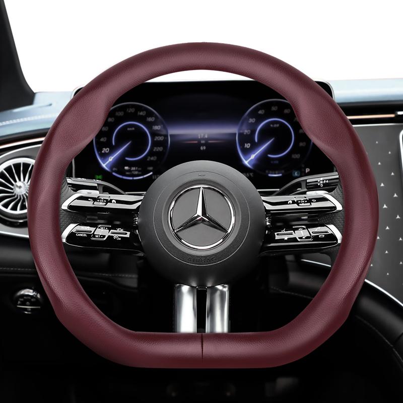 For Mercedes-Benz D-Shaped Steering Wheel Cover Ultra - Thin Micro Fiber Leather W206 W177 W213 X253 W463 C118 W176 W247 W205
