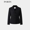 PORTS Women's 2025 Spring Black Solid Blazer