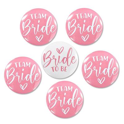 Spilla a Forma di Cuore Rosa Team Bride Damigella d'Onore, Spilla per Festa di Matrimonio 58mm