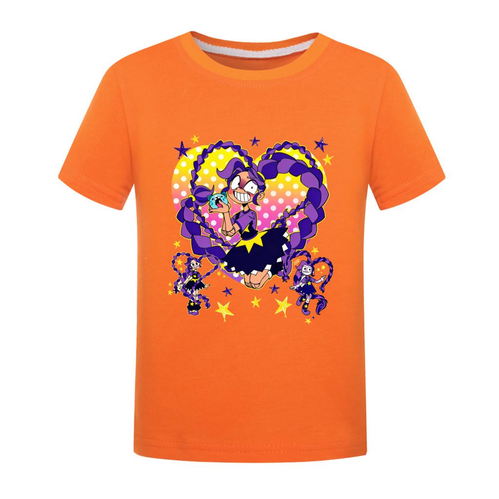 

5598 Children Girls Lily Lovebraids Print Cotton Short Sleeves T-Shirt 170cm помаранчевий