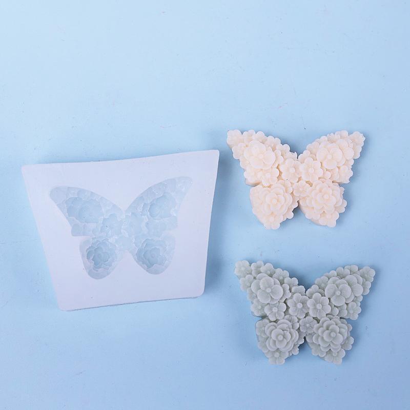 Rose Butterfly Mold Silicone Shaped Aromatherapy Gypsum Dropping Glue Decorative Ornament DIY