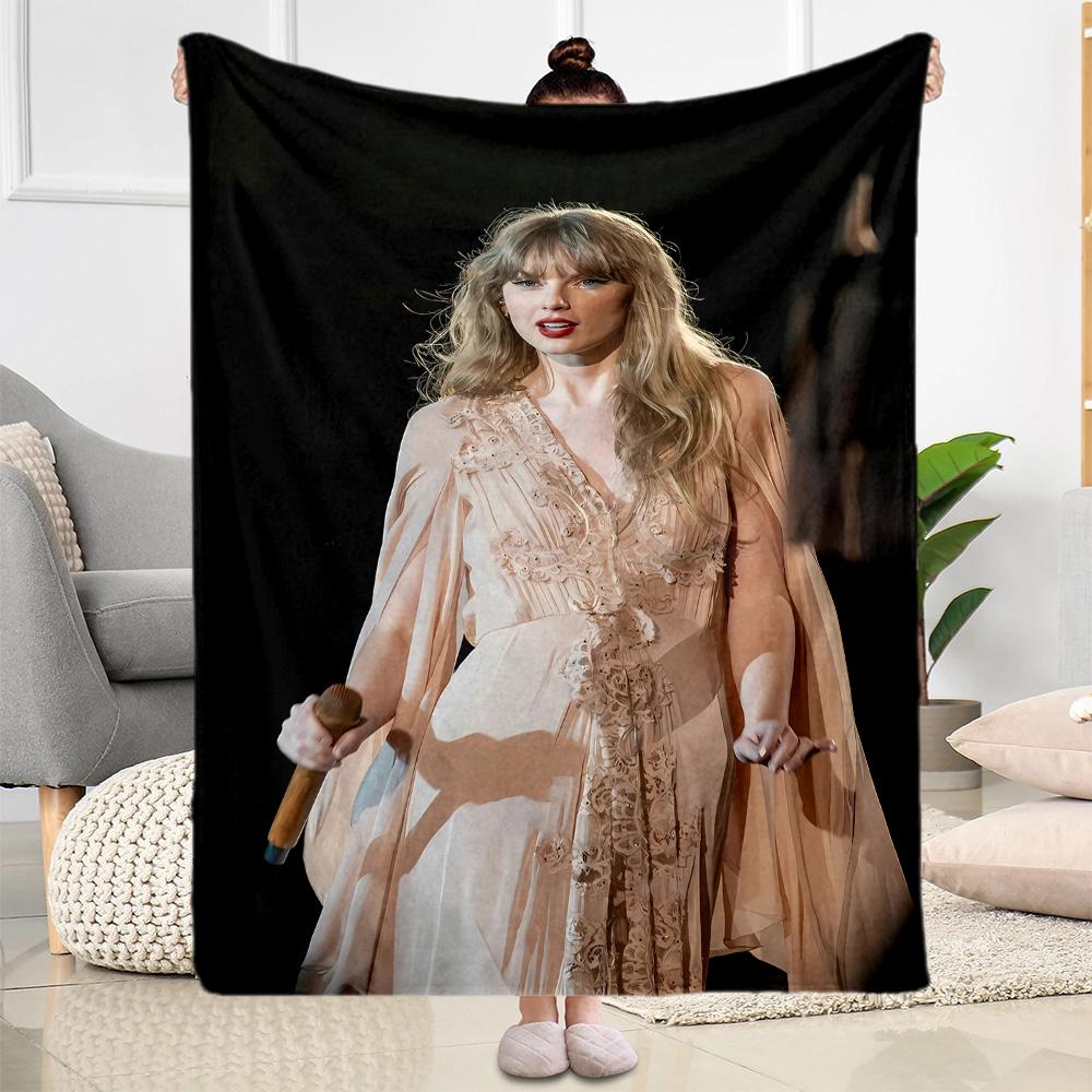 Taylor Swift Live Performance Flanelldecke - Weich und geeignet für Sofas, Betten, Büros, Reisen, alle Jahreszeiten, tolles Geschenk für Feiertage und Geburtstage.