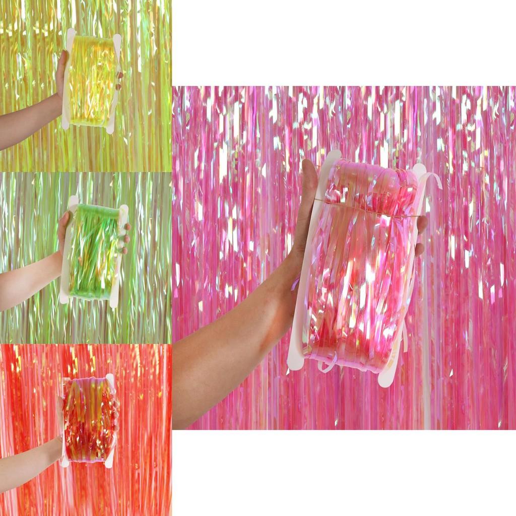 Candy Vibrant 1x2m Rain Curtain In Orange Green Yellow Pink Purple For Festive Decor Party