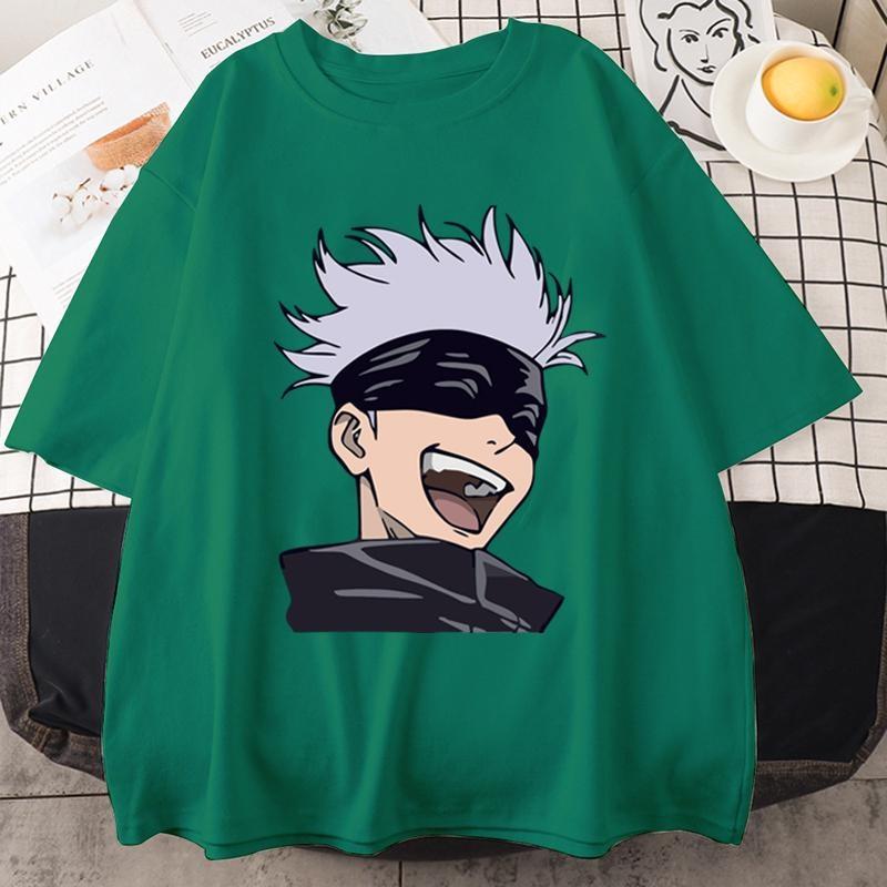 Anime T Shirt Funny Satoru Gojo Graphic Printed Short Sleeve Unisex Casual Personality Round Neck Loose Tees