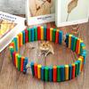 Squirrel Chinchilla Colorful Wooden Gerbil Rainbow Ladder Climbing Stairs Bridge Hamster Toys