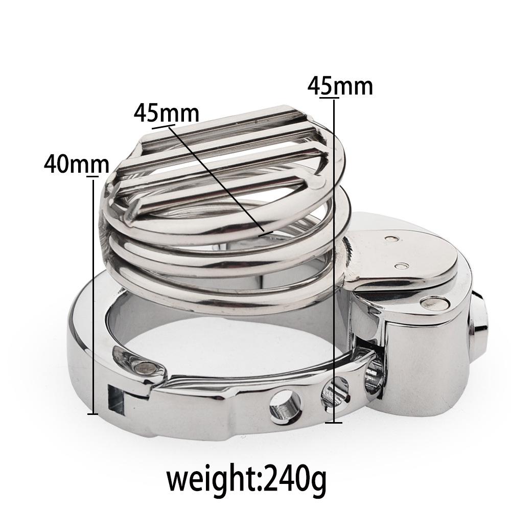 Male Metal Chastity Lock, Sissy Silver Chastity Cage, 6 Positions Adjustable Abstinence Chastity Device, Adult Erotic Products