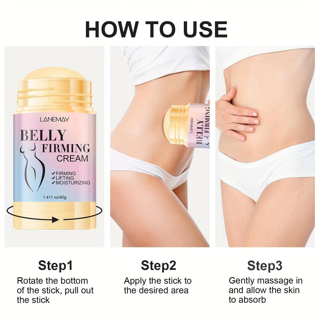 Bauchstraffende Creme – Spendet Feuchtigkeit und pflegt die Haut, Hautstraffende Creme für Bauch, Oberschenkel und Po – Geeignet für Frauen, 40 g