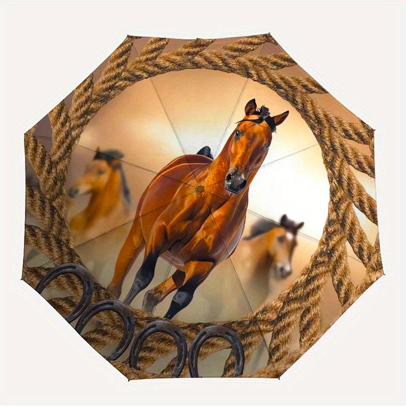1pc Horse Rope Themed High-quality Umbrella,Automatic Opening and Closing Umbrella,Multi-functional Umbrella G0811319