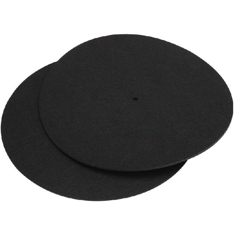 Bewinner1 2 Pcs Record Protective Mat, 12 Inch Anti-Slip Anti-Static Vinyl Record Mat Felt Material, Turntable Home Disc Protective Non-Slip Mat