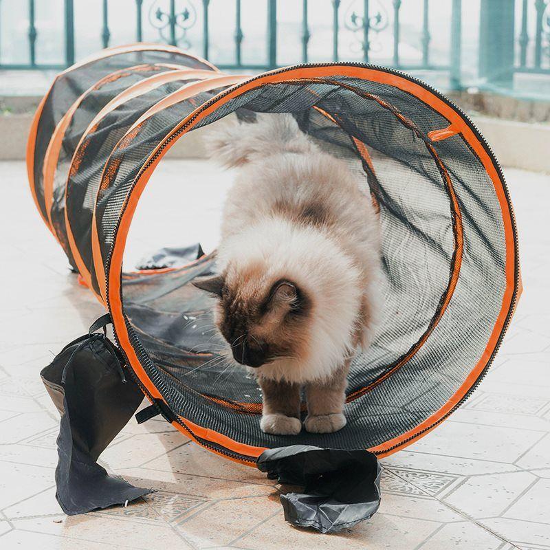 

Cross-Border Manufacturers Pet Supplies Indoor Mesh Crawling Channel Outdoor Foldable Cat Tunnel Educational Pet Toys Single Pack